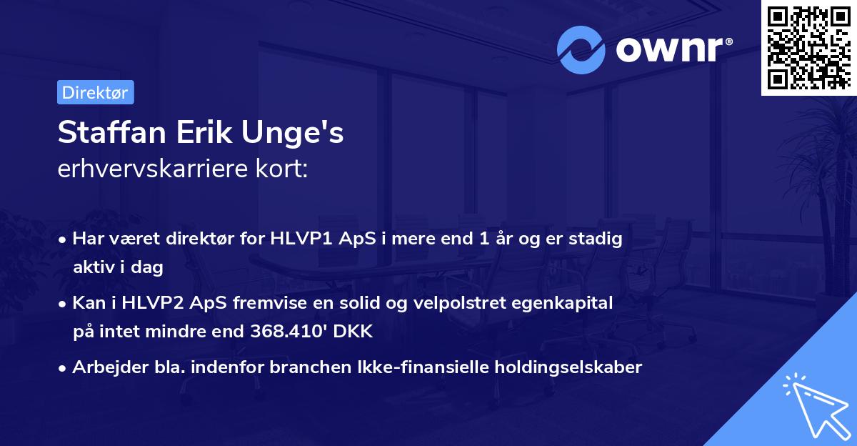 Staffan Erik Unge's erhvervskarriere kort