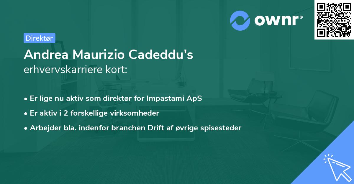 Andrea Maurizio Cadeddu's erhvervskarriere kort