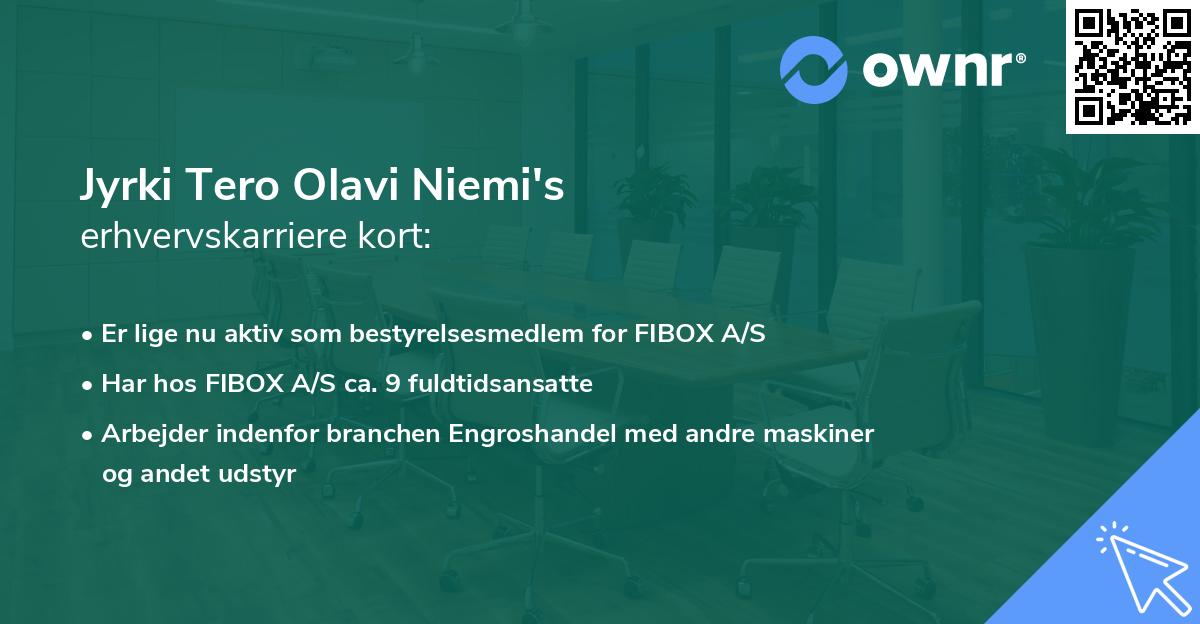 Jyrki Tero Olavi Niemi's erhvervskarriere kort