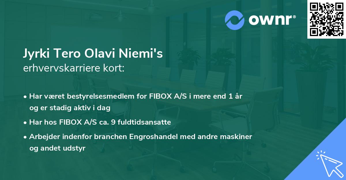 Jyrki Tero Olavi Niemi's erhvervskarriere kort