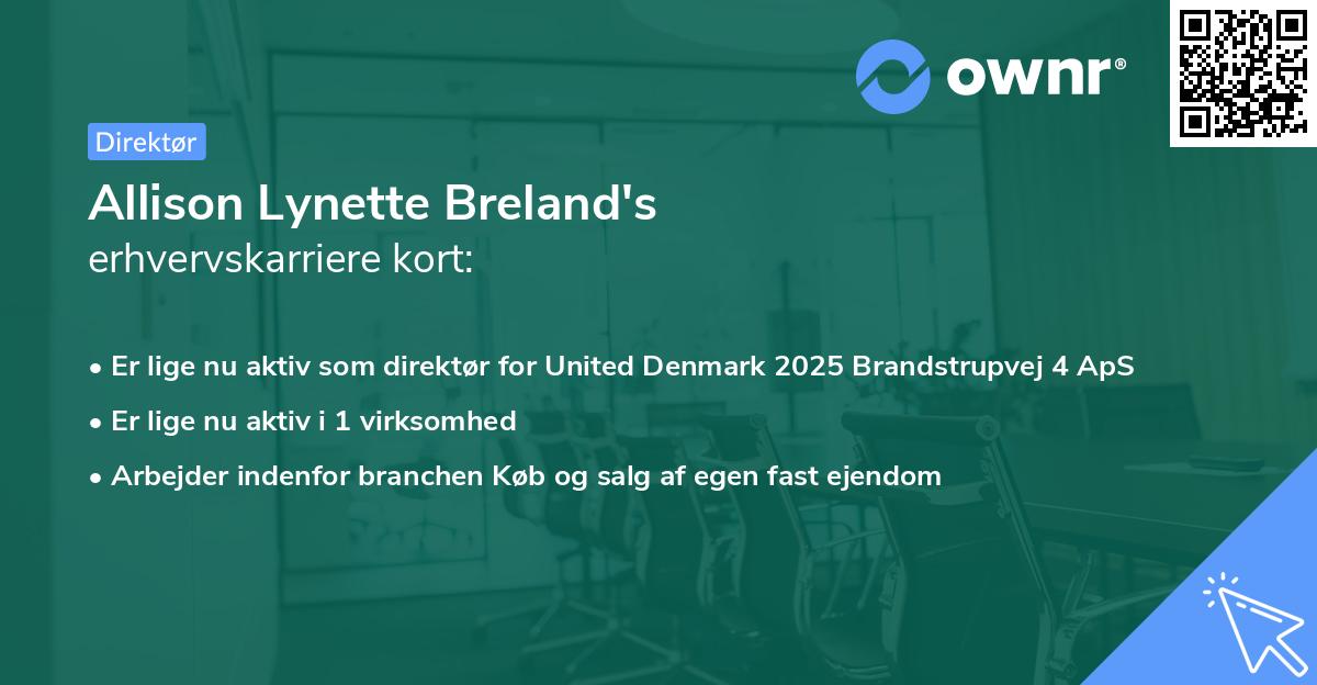 Allison Lynette Breland's erhvervskarriere kort