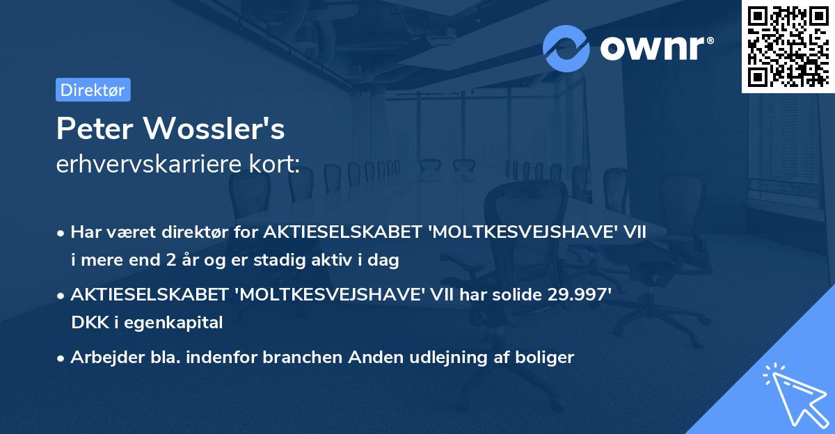 Peter Wossler's erhvervskarriere kort