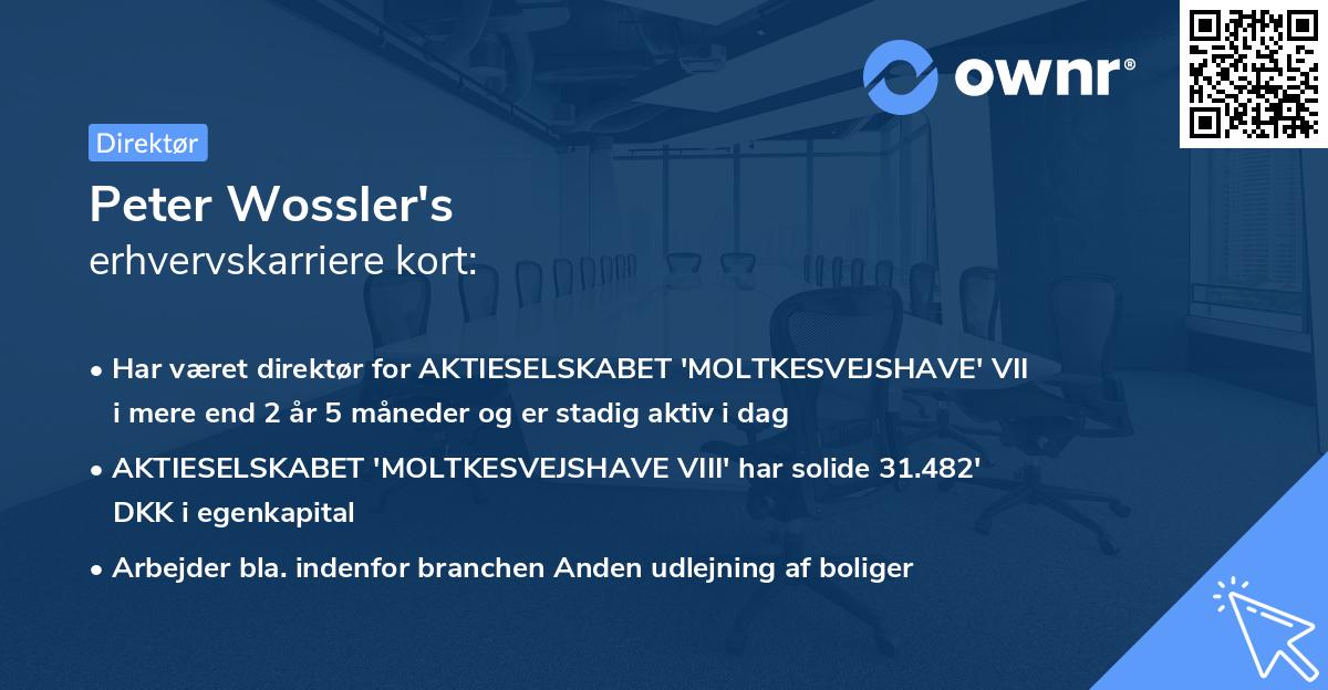 Peter Wossler's erhvervskarriere kort