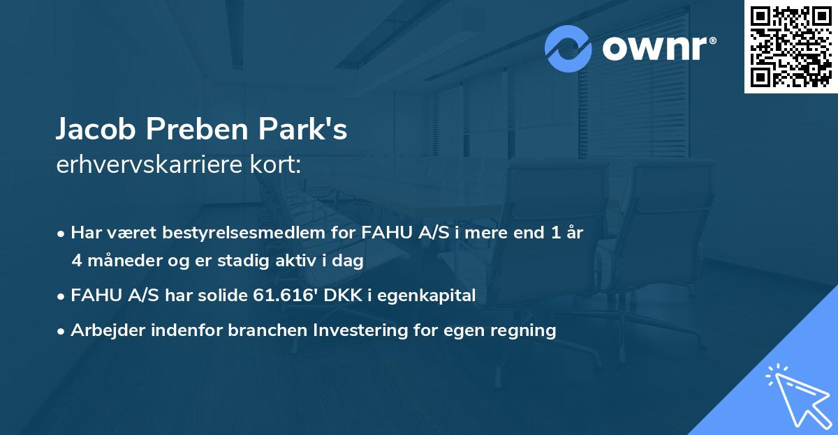 Jacob Preben Park's erhvervskarriere kort