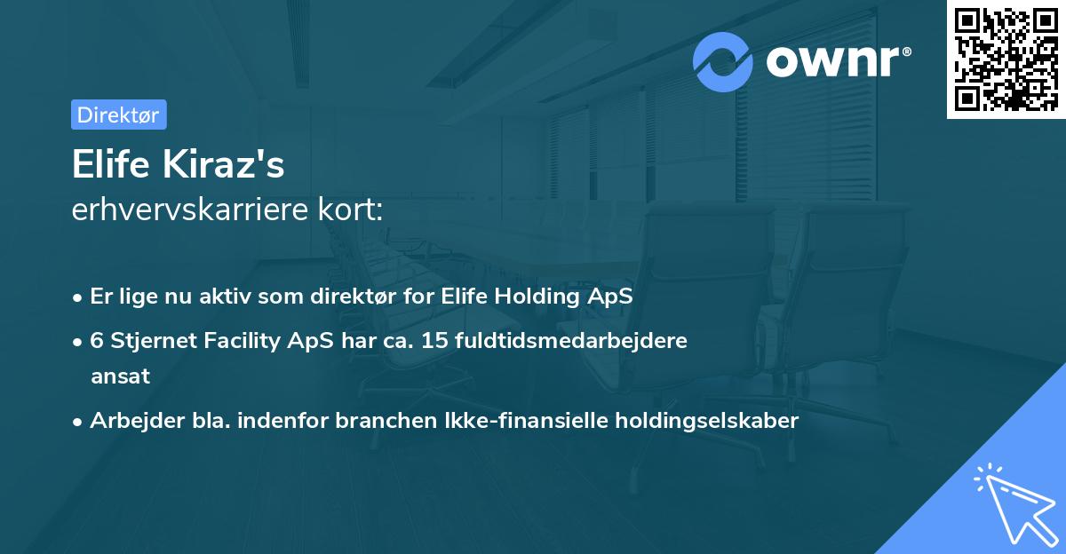 Elife Kiraz's erhvervskarriere kort