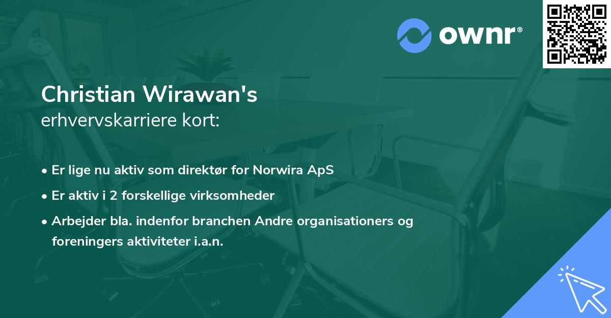 Christian Wirawan's erhvervskarriere kort