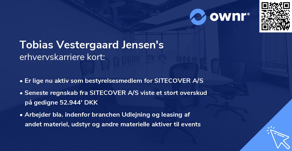 Tobias Vestergaard Jensen's erhvervskarriere kort