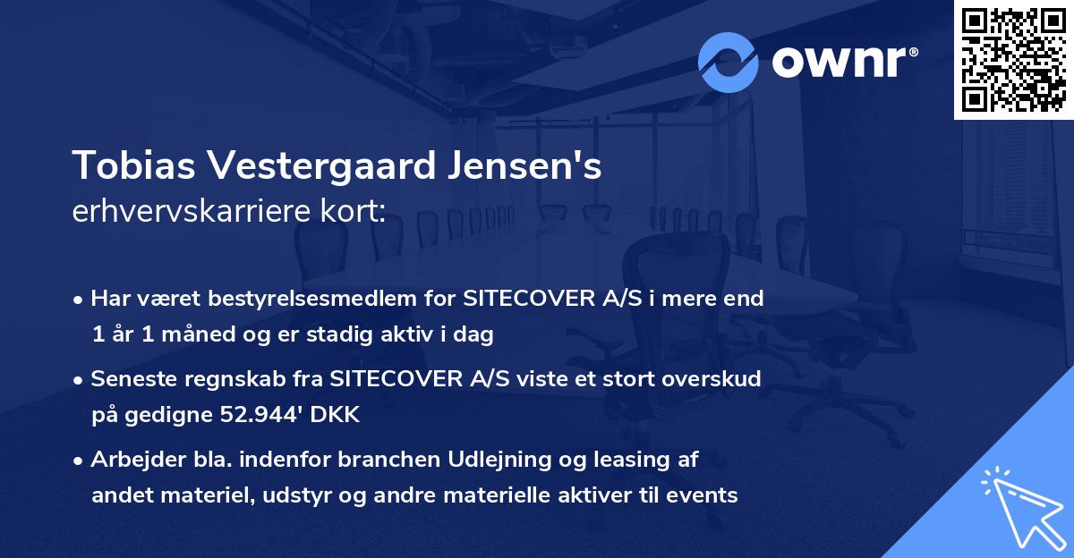 Tobias Vestergaard Jensen's erhvervskarriere kort