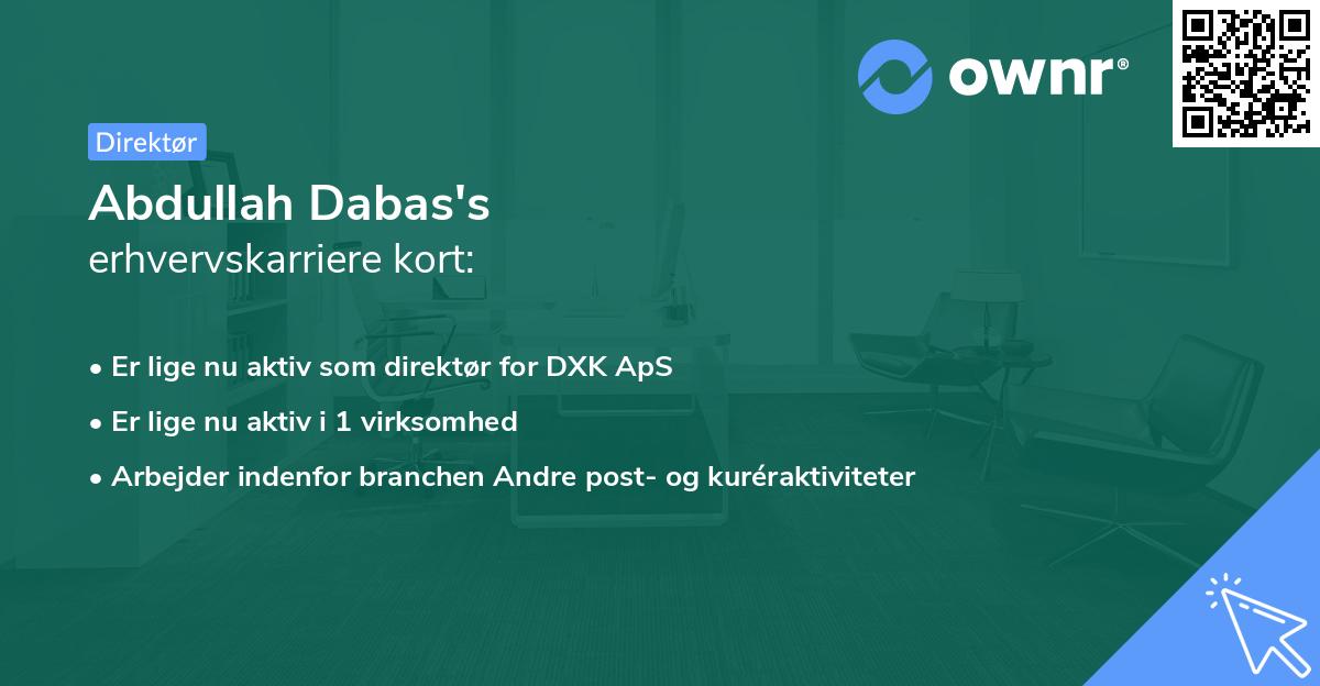 Abdullah Dabas's erhvervskarriere kort
