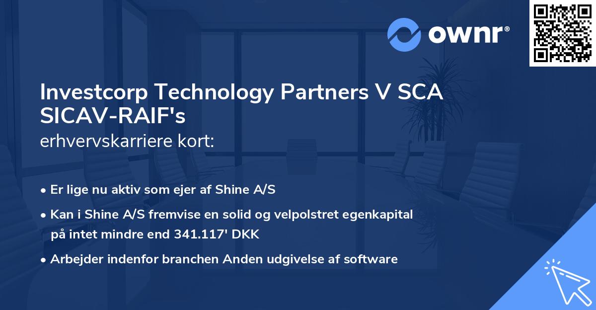 Investcorp Technology Partners V SCA SICAV-RAIF's erhvervskarriere kort
