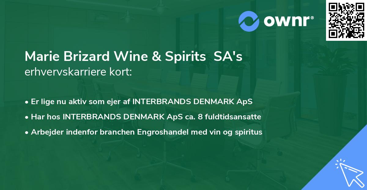 Marie Brizard Wine & Spirits SA's erhvervskarriere kort