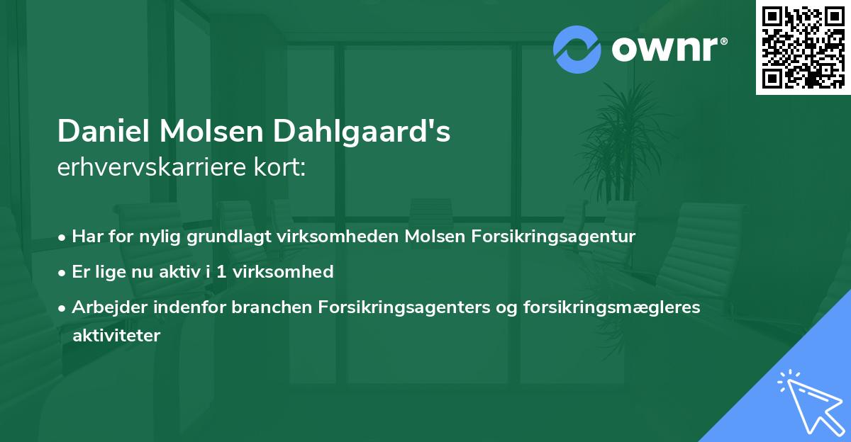 Daniel Molsen Dahlgaard's erhvervskarriere kort