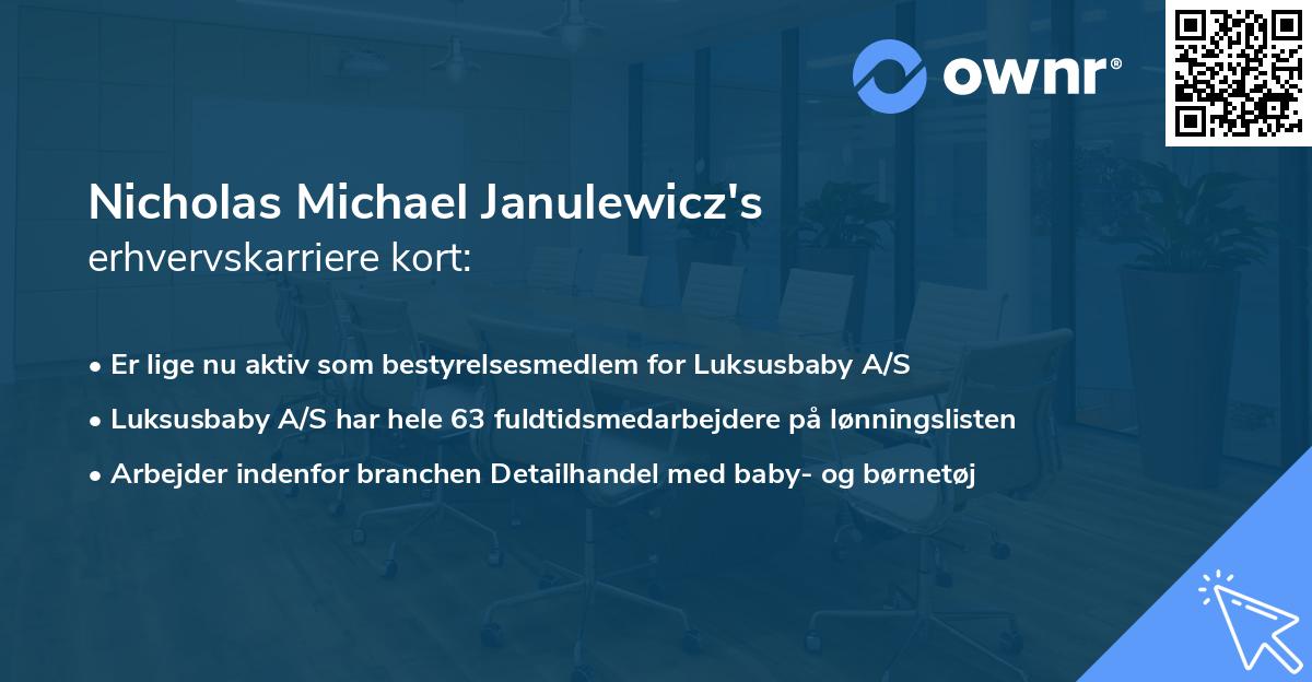 Nicholas Michael Janulewicz's erhvervskarriere kort