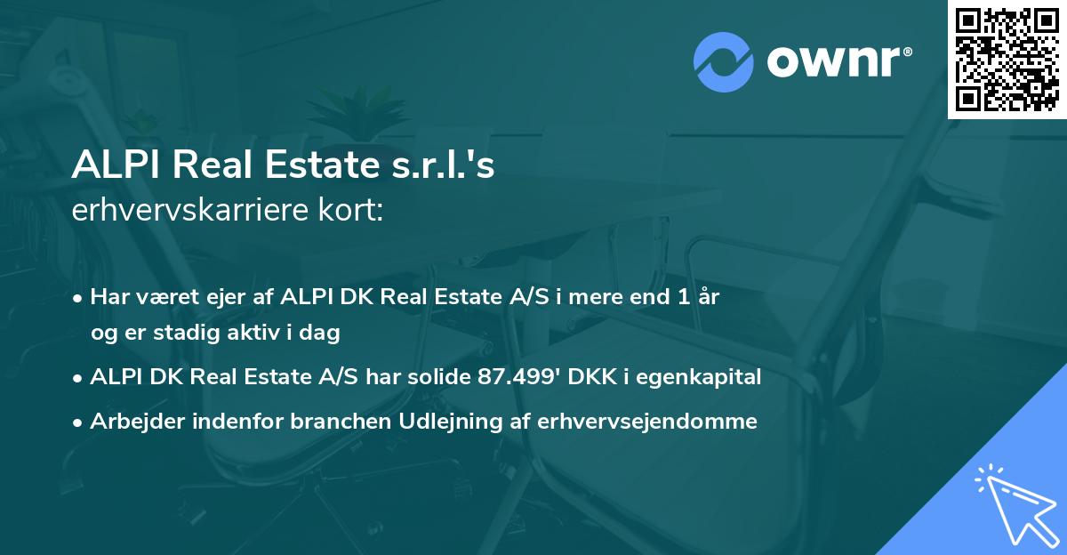 ALPI Real Estate s.r.l.'s erhvervskarriere kort