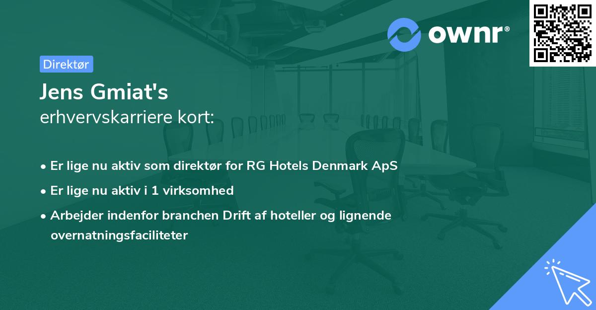 Jens Gmiat's erhvervskarriere kort