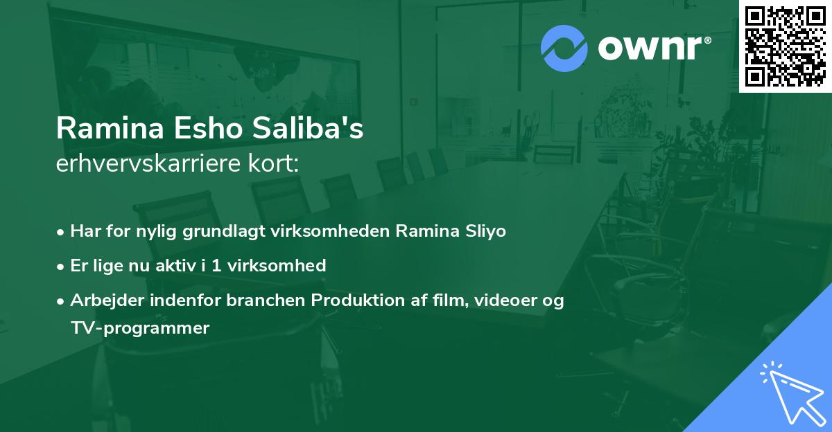 Ramina Esho Saliba's erhvervskarriere kort