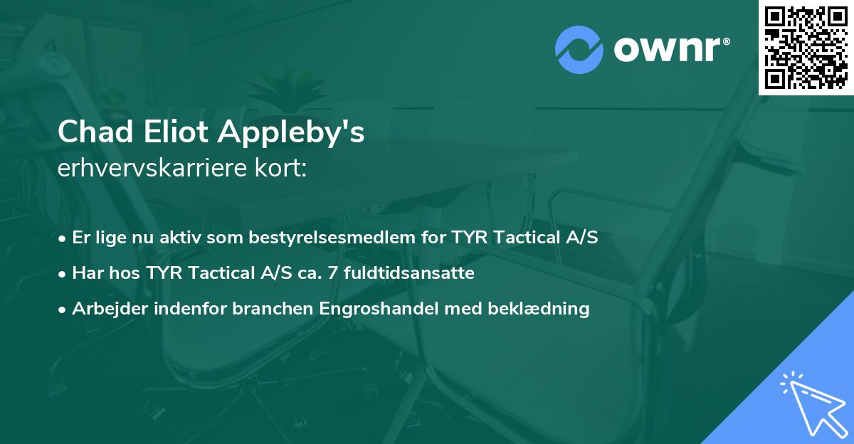 Chad Eliot Appleby's erhvervskarriere kort