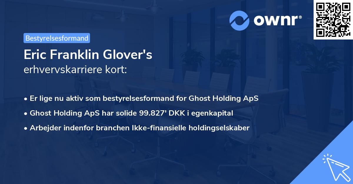 Eric Franklin Glover's erhvervskarriere kort