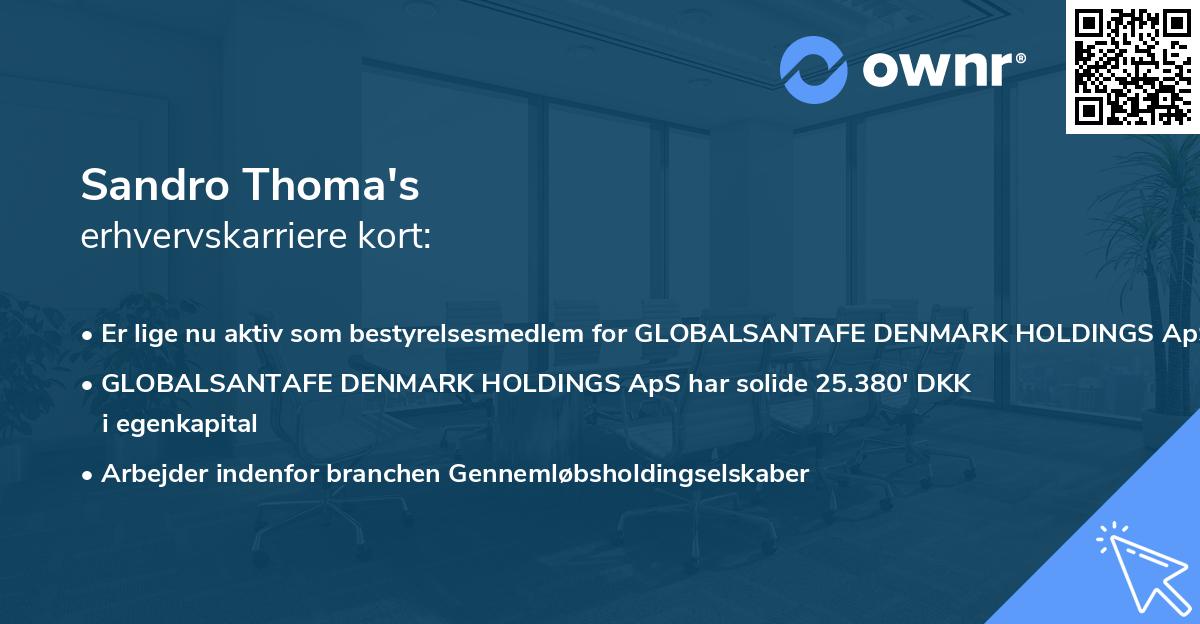 Sandro Thoma's erhvervskarriere kort