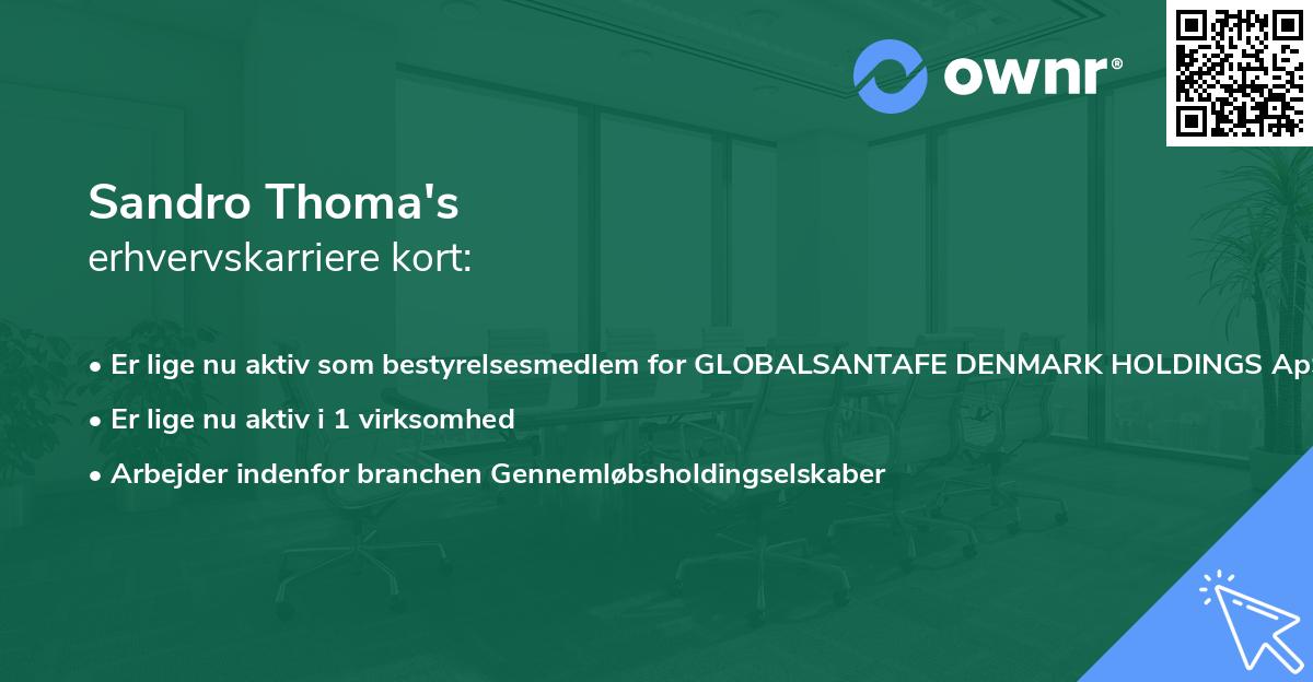 Sandro Thoma's erhvervskarriere kort