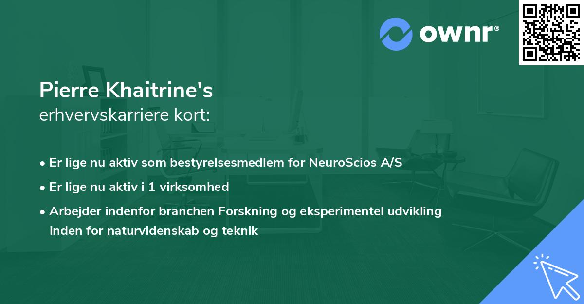 Pierre Khaitrine's erhvervskarriere kort