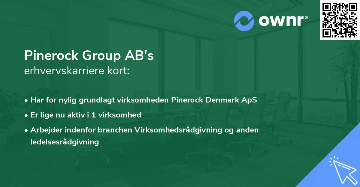 Pinerock Group AB's erhvervskarriere kort