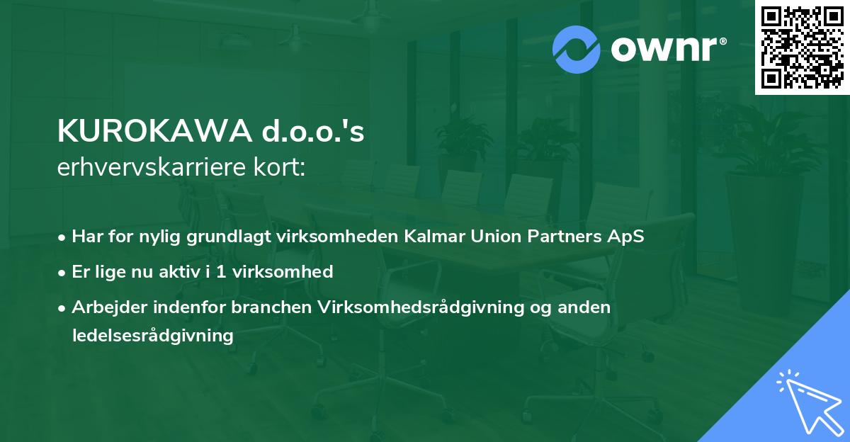 KUROKAWA d.o.o.'s erhvervskarriere kort