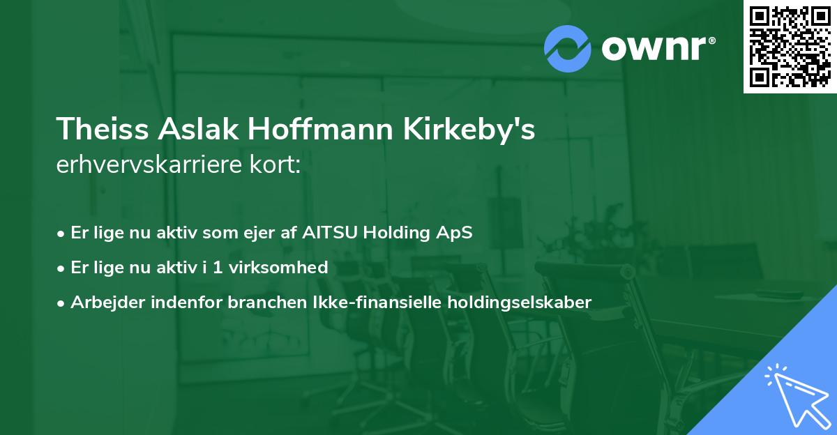 Theiss Aslak Hoffmann Kirkeby's erhvervskarriere kort