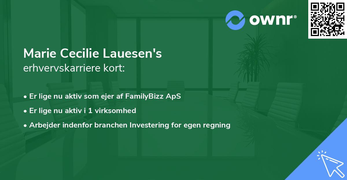 Marie Cecilie Lauesen's erhvervskarriere kort