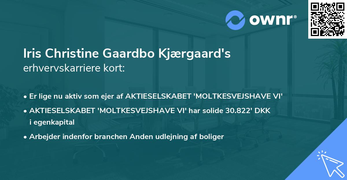 Iris Christine Gaardbo Kjærgaard's erhvervskarriere kort