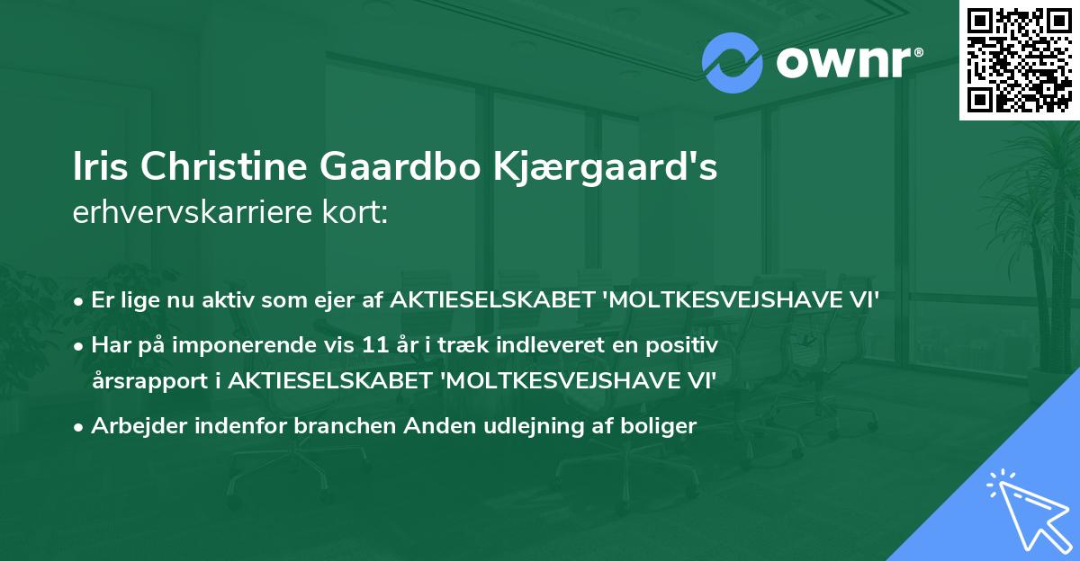 Iris Christine Gaardbo Kjærgaard's erhvervskarriere kort