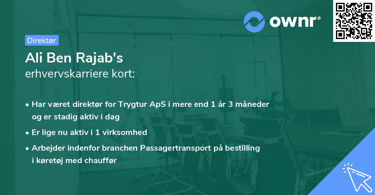 Ali Ben Rajab's erhvervskarriere kort