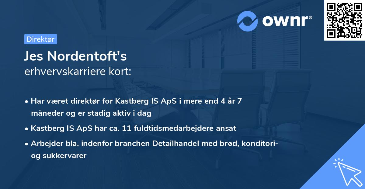 Jes Nordentoft's erhvervskarriere kort