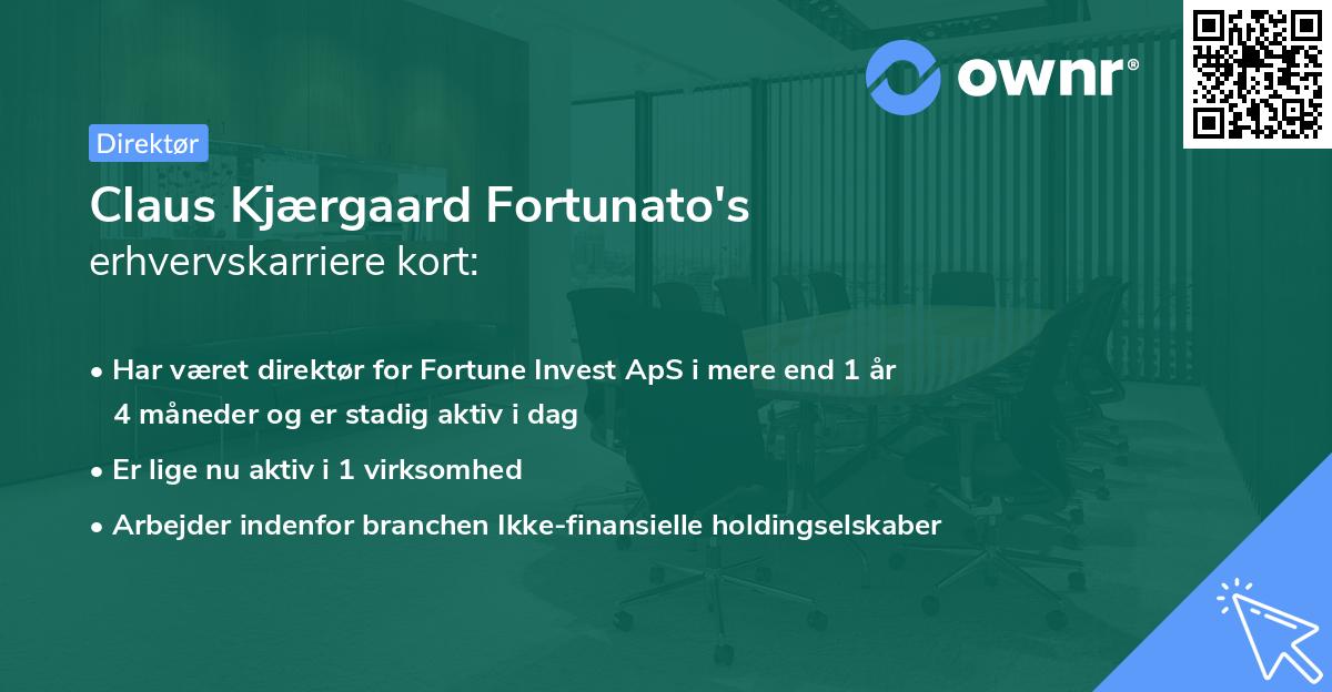 Claus Kjærgaard Fortunato's erhvervskarriere kort