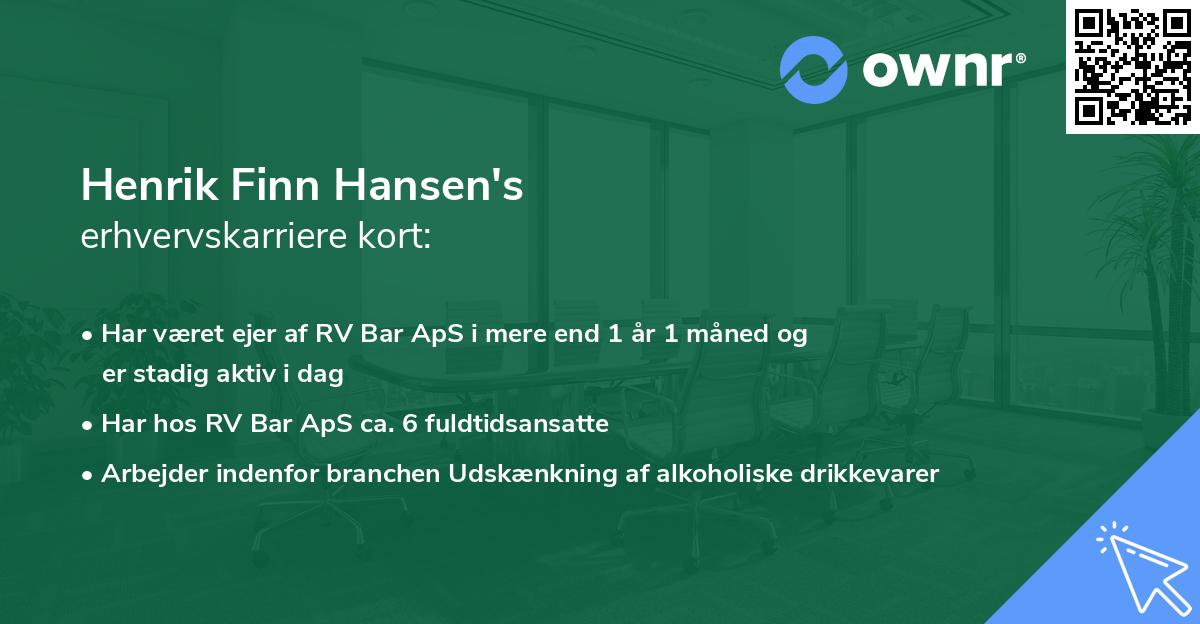 Henrik Finn Hansen's erhvervskarriere kort