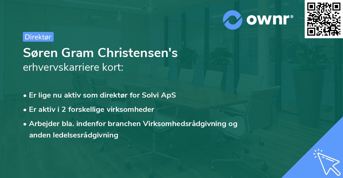 Søren Gram Christensen's erhvervskarriere kort