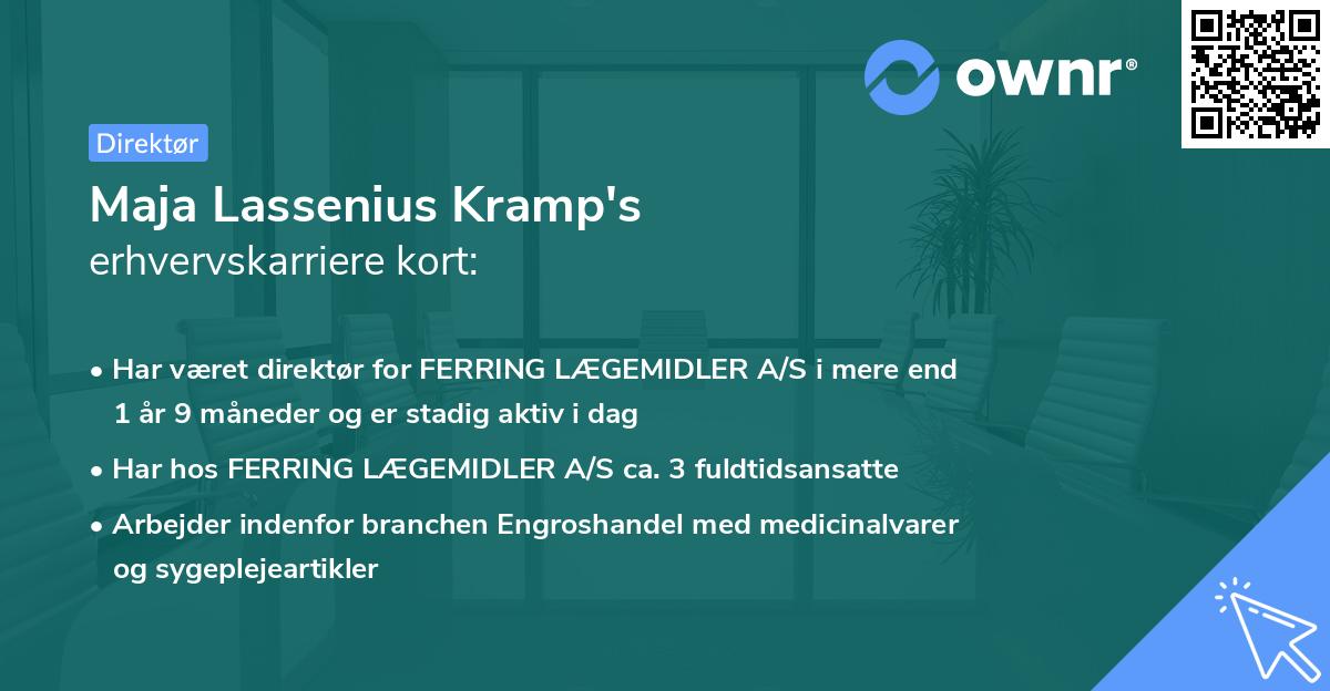 Maja Lassenius Kramp's erhvervskarriere kort