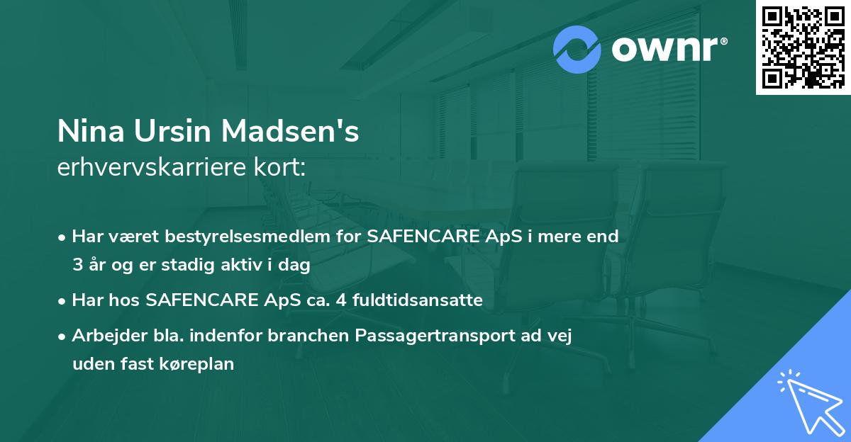 Nina Ursin Madsen's erhvervskarriere kort
