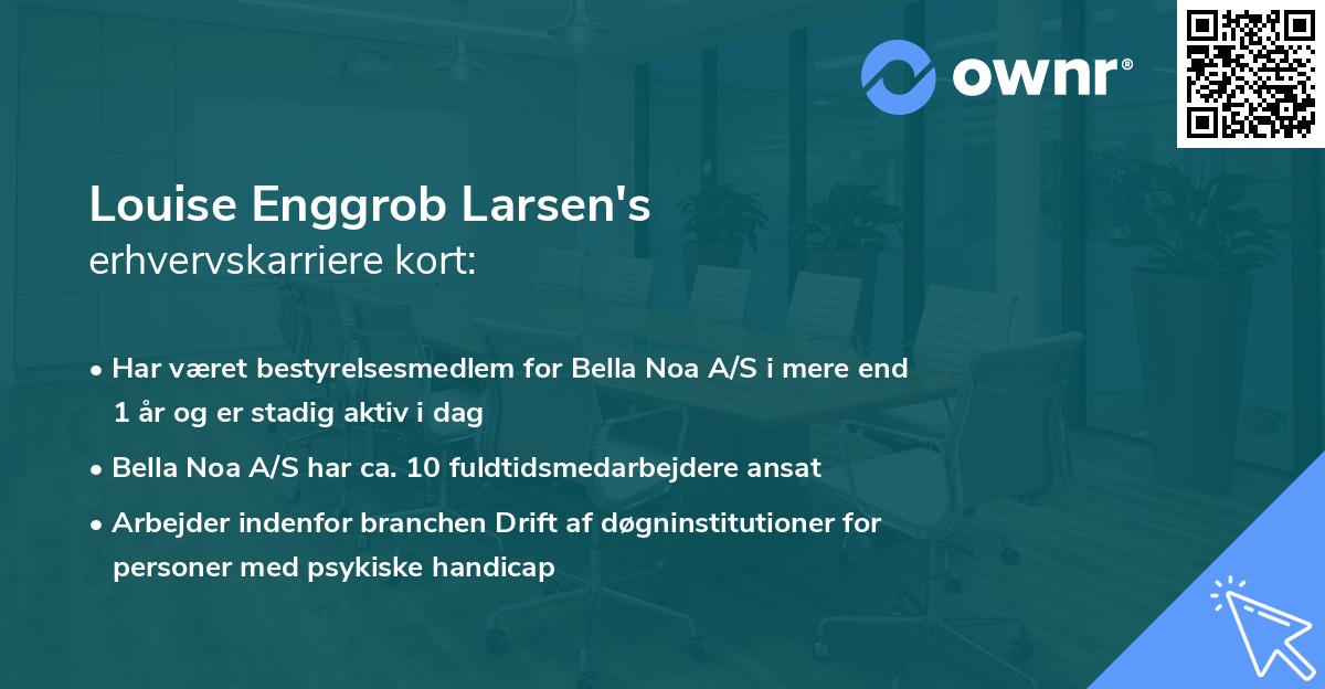 Louise Enggrob Larsen's erhvervskarriere kort