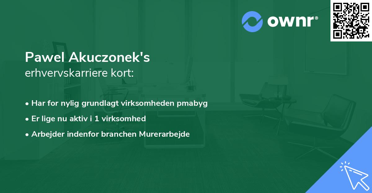 Pawel Akuczonek's erhvervskarriere kort