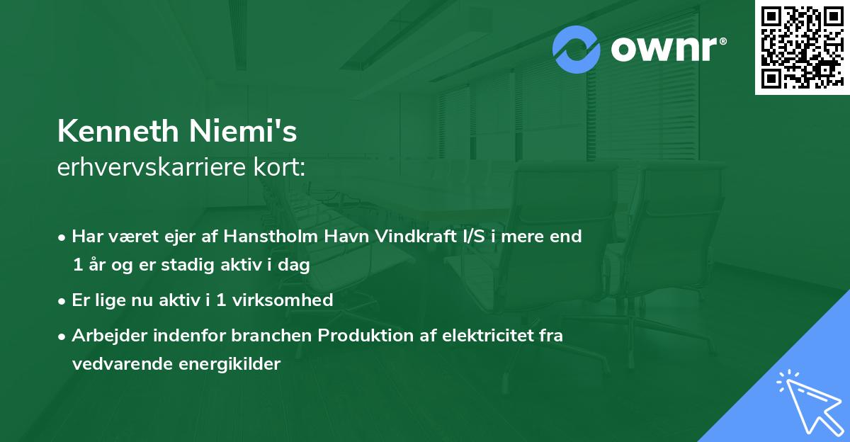 Kenneth Niemi's erhvervskarriere kort