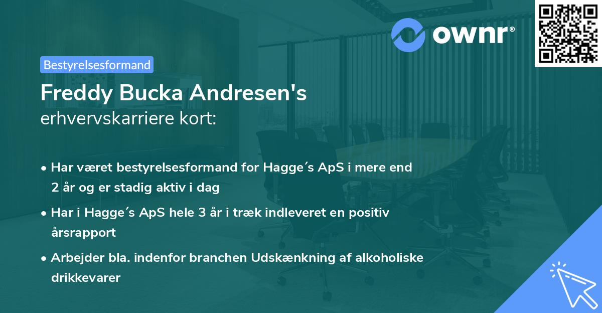 Freddy Bucka Andresen's erhvervskarriere kort