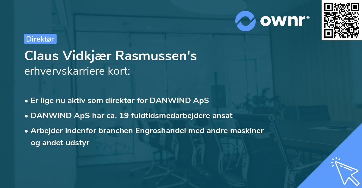 Claus Vidkjær Rasmussen's erhvervskarriere kort
