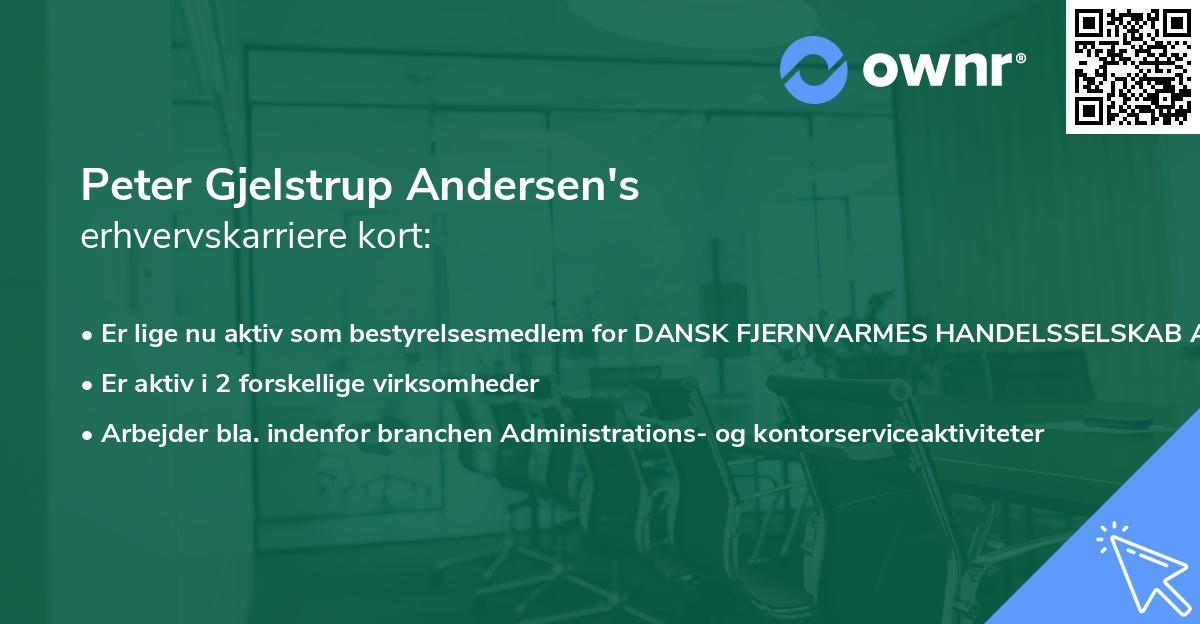 Peter Gjelstrup Andersen's erhvervskarriere kort