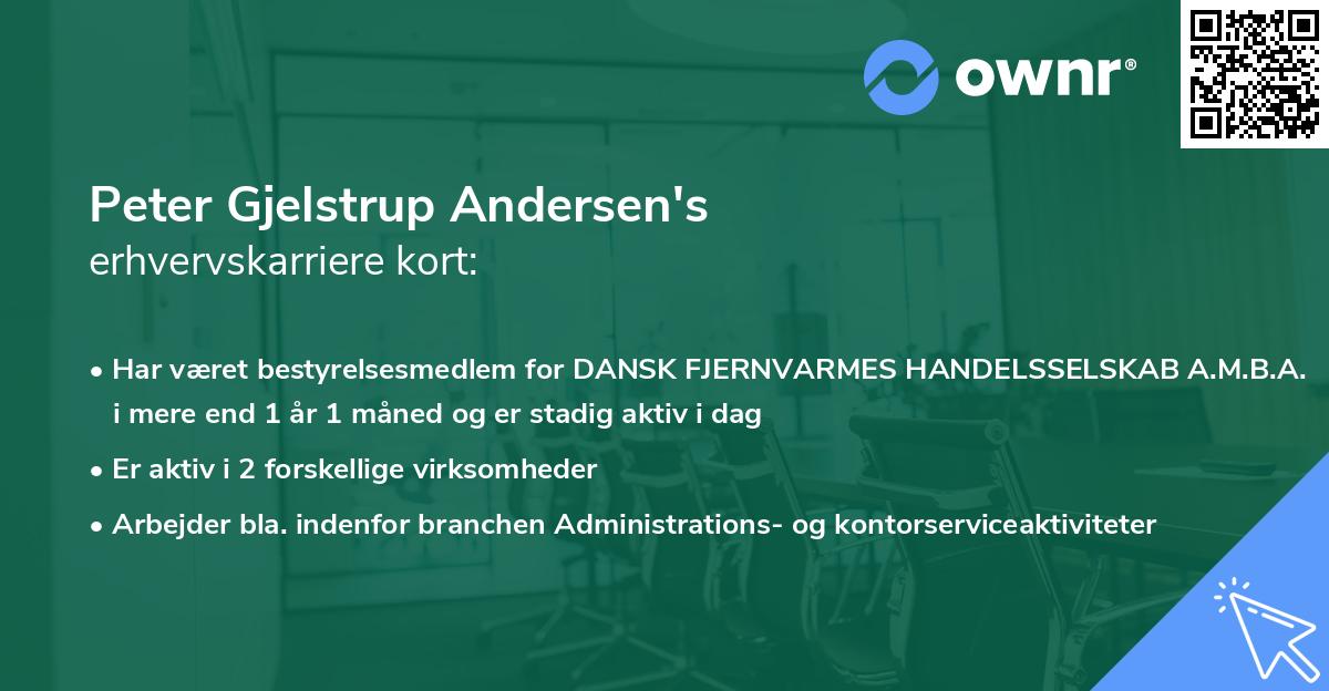 Peter Gjelstrup Andersen's erhvervskarriere kort