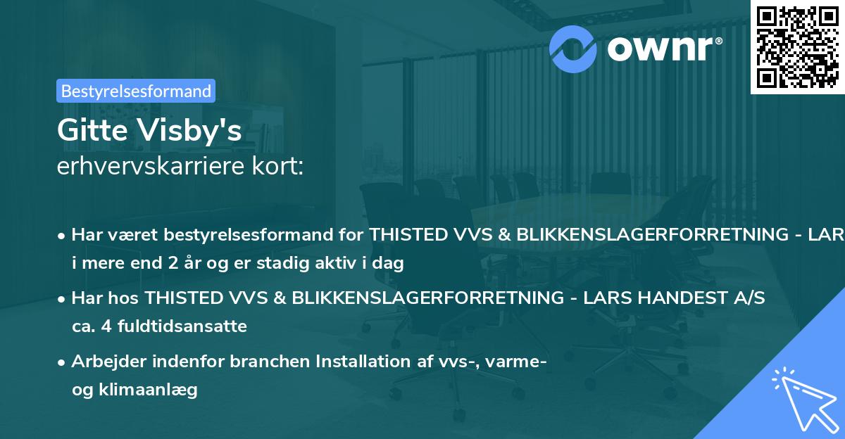 Gitte Visby's erhvervskarriere kort