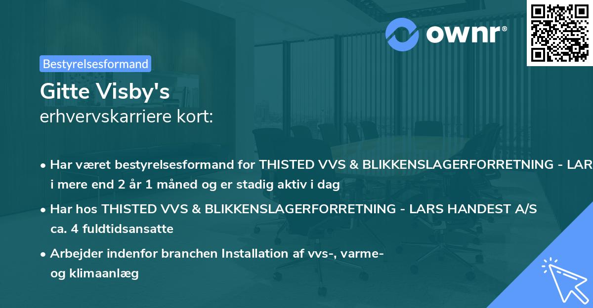Gitte Visby's erhvervskarriere kort