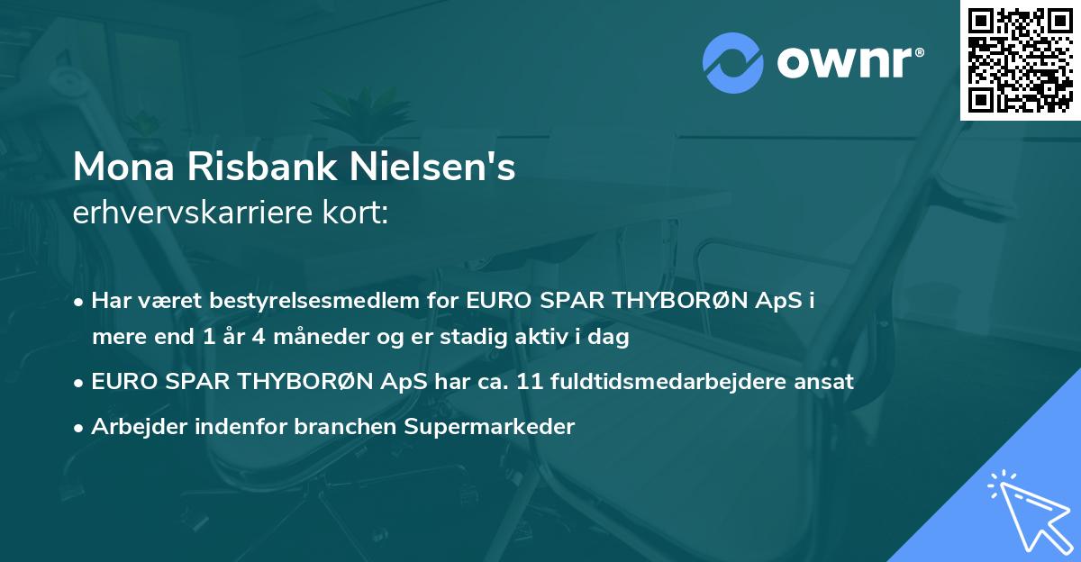 Mona Risbank Nielsen's erhvervskarriere kort