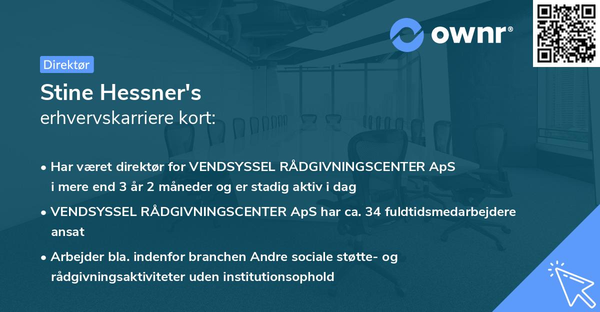 Stine Hessner's erhvervskarriere kort