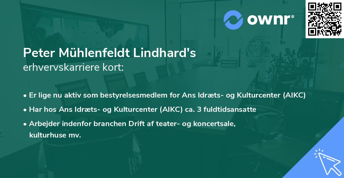 Peter Mühlenfeldt Lindhard's erhvervskarriere kort